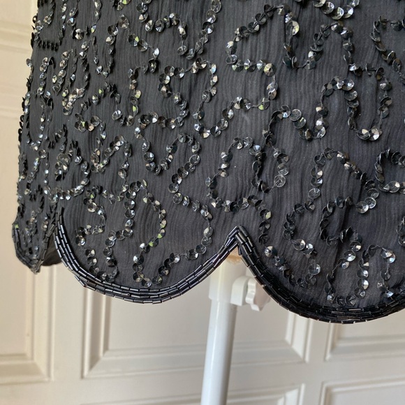 ❌SOLD❌ NWT VTG SCALA XXL FULLY SEQUIN BEADED EVENING BLOUSE BLACK AND GOLD PURE - Picture 5 of 11
